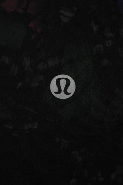 Lululemon Women Black Floral Ankle Leggings Size 4