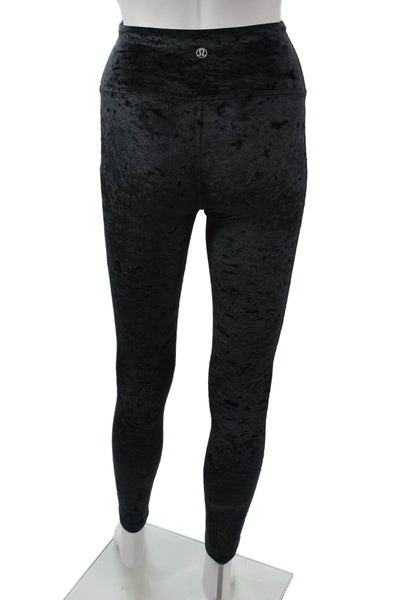 Lululemon Women Ankle Jeggings Black Nylon Grunge Size 4
