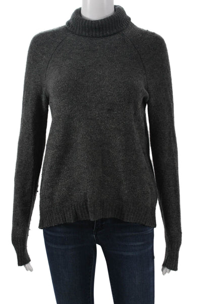 J Crew Womens Dark Gray Turtleneck Pullover 80% Recycled Wool Size XS