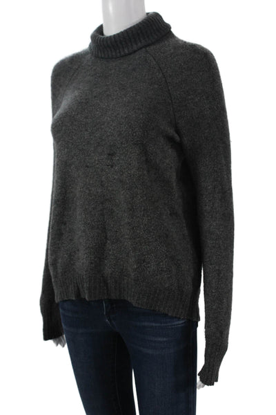 J Crew Womens Dark Gray Turtleneck Pullover 80% Recycled Wool Size XS