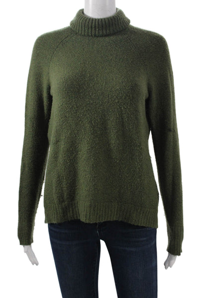 J Crew Womens Pullover Turtleneck Sweater Army Green Long Sleeve Size XS
