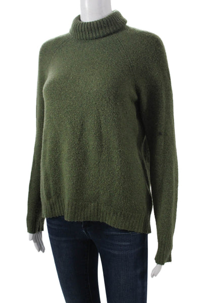 J Crew Womens Pullover Turtleneck Sweater Army Green Long Sleeve Size XS