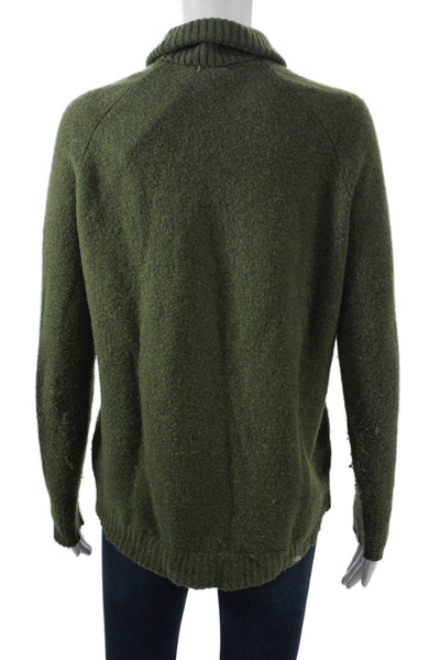J Crew Womens Pullover Turtleneck Sweater Army Green Long Sleeve Size XS