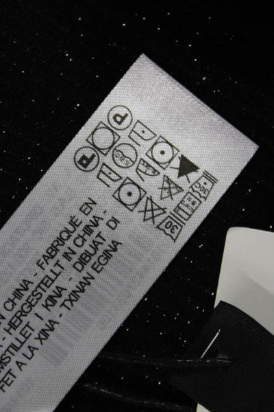 Zara Women Cropped Black Square Neck Button Long Sleeve Top Size XS