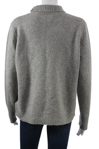 Seventy Womens Pullover Sweater Gray Wool Cashmere Mock Neck Size L