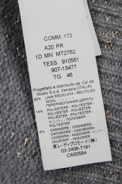 Seventy Womens Pullover Sweater Gray Wool Cashmere Mock Neck Size L