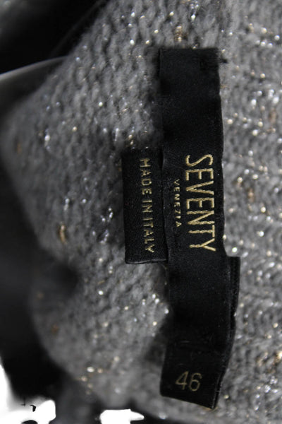 Seventy Womens Pullover Sweater Gray Wool Cashmere Mock Neck Size L