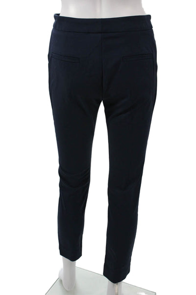 MNG Women Ankle Dress Pants Dark Blue Button 26 Inseam Size 4