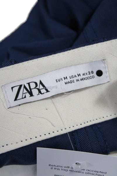 Zara Mens Carpenter Pants Dark Blue Hook Eye Cotton Lyocell Size M
