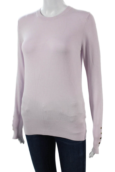 Zara Women Pullover Crew Neck Long Sleeve Pink Button Size S