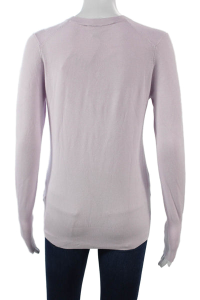 Zara Women Pullover Crew Neck Long Sleeve Pink Button Size S