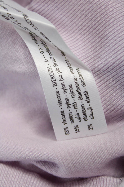 Zara Women Pullover Crew Neck Long Sleeve Pink Button Size S