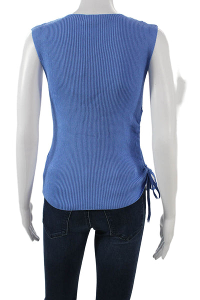 Zara Women Basic Crew Neck Tank Top Blue Size S