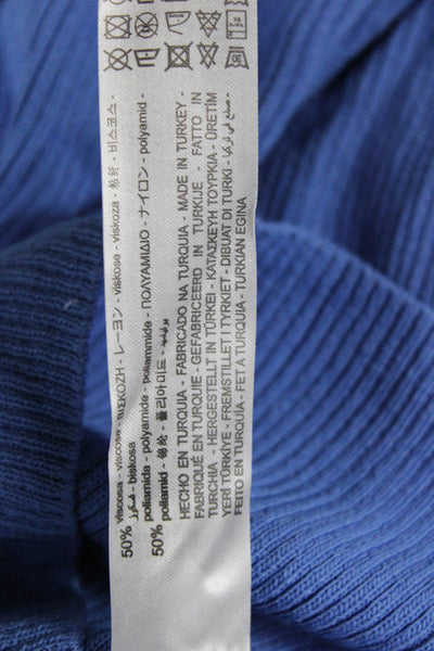 Zara Women Basic Crew Neck Tank Top Blue Size S