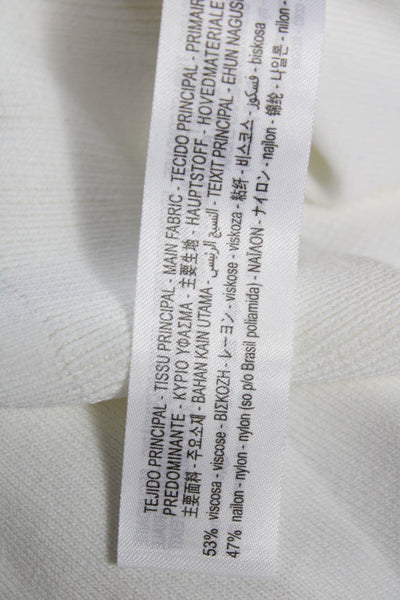 Zara Women White Crew Neck Short Sleeve Solid T-Shirt Designer Size M