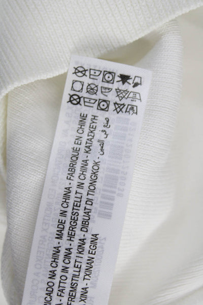 Zara Women White Crew Neck Short Sleeve Solid T-Shirt Designer Size M