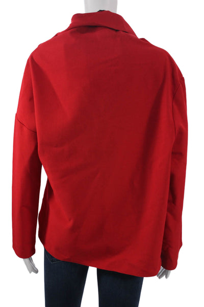 Zara Women Red Mock Neck Long Sleeve Blouse Size S