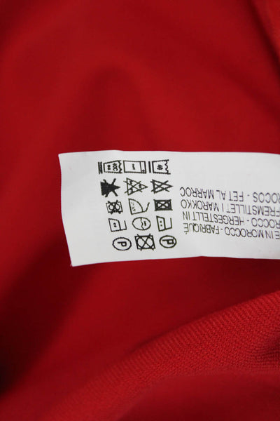 Zara Women Red Mock Neck Long Sleeve Blouse Size S