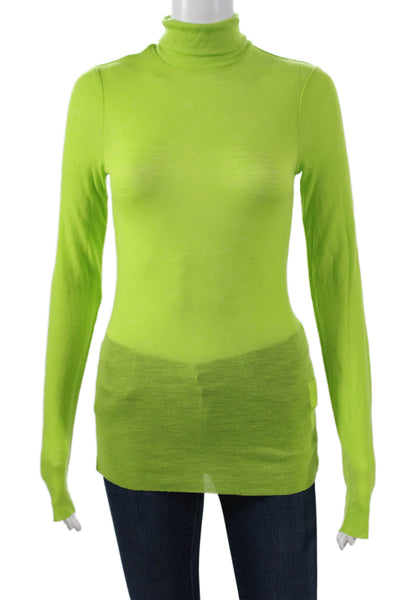 COS Women Tunic Turtleneck 100% Wool Long Sleeve Green Size S