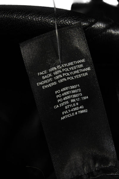 Babaton Women Biker Collared Button Long Sleeve PU Jacket Size M