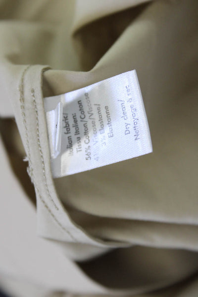 CO Womens Collared Button-Up Long Sleeve Beige Army Solid Shirt Size M