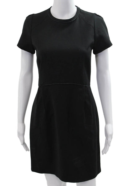 Comptoir Des Cotonniers Women Shift T-Shirt Dress Black Short Sleeve Size 38