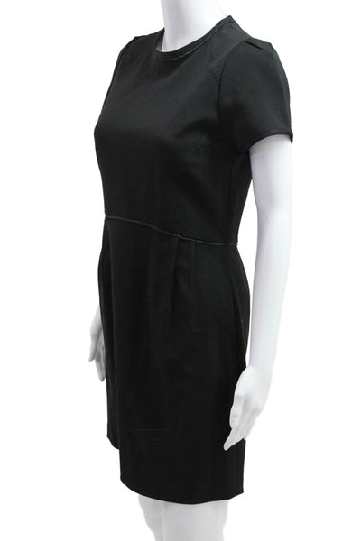 Comptoir Des Cotonniers Women Shift T-Shirt Dress Black Short Sleeve Size 38