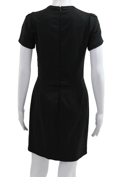 Comptoir Des Cotonniers Women Shift T-Shirt Dress Black Short Sleeve Size 38
