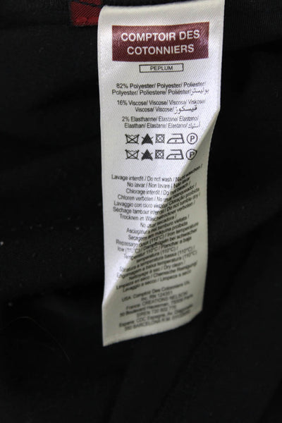 Comptoir Des Cotonniers Women Shift T-Shirt Dress Black Short Sleeve Size 38