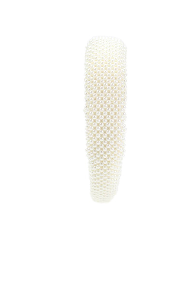 Zara Womens Pearl Detail Slide On Headband White