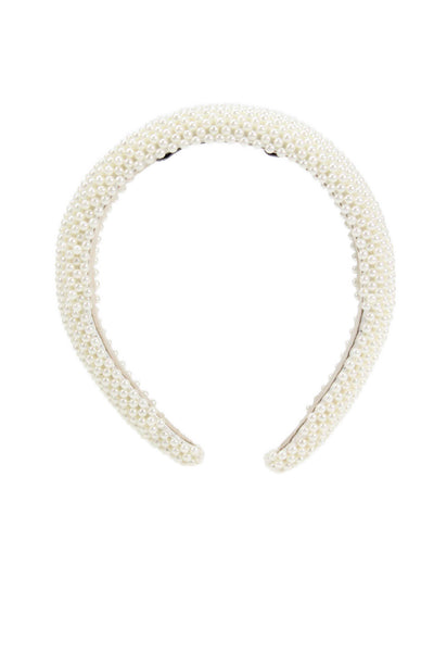 Zara Womens Pearl Detail Slide On Headband White