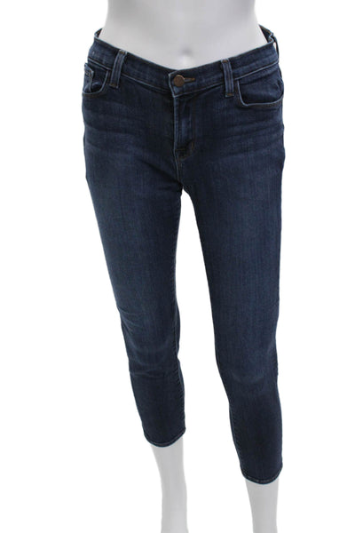 J Brand Womens Skinny Cropped Ankle Jeans Dark Blue Low Rise Size 29