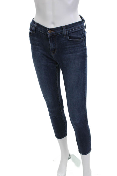 J Brand Womens Skinny Cropped Ankle Jeans Dark Blue Low Rise Size 29