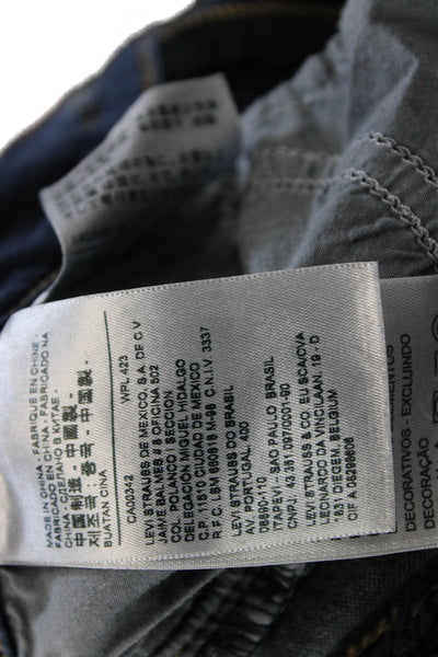 Levis Womens Ankle Skinny Jeans Dark Blue Low Rise Button Size 26