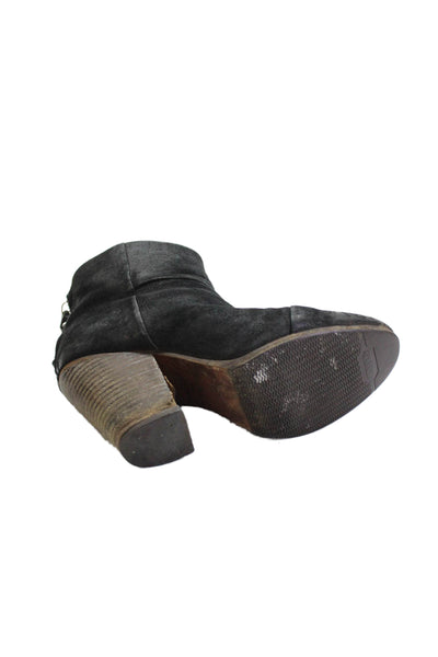 Rag & Bone Womens Suede Heeled Ankle Boots Black Size 8