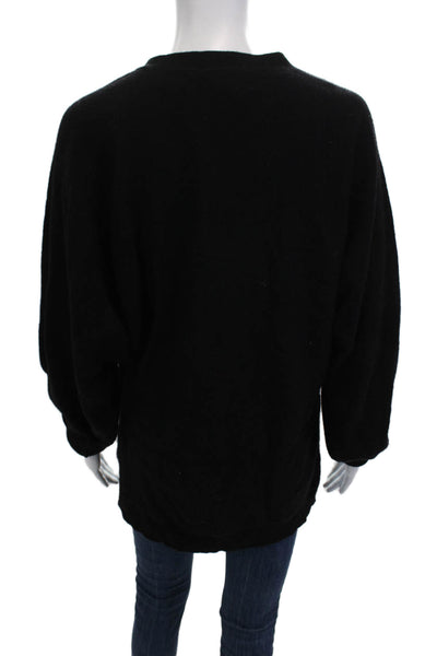 Laundry by Shelli Segal Women Black Cashmere V Neck Button Cardigan Size L