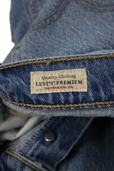 Levi Strauss & Co Womens Cropped Straight High Rise Blue Cotton Jeans Size 26