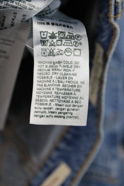 Levi Strauss & Co Womens Cropped Straight High Rise Blue Cotton Jeans Size 26