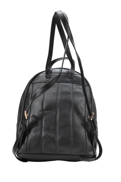 Michael Kors Kenly Medium Studded Pebbled Leather Zippered Backpack Black