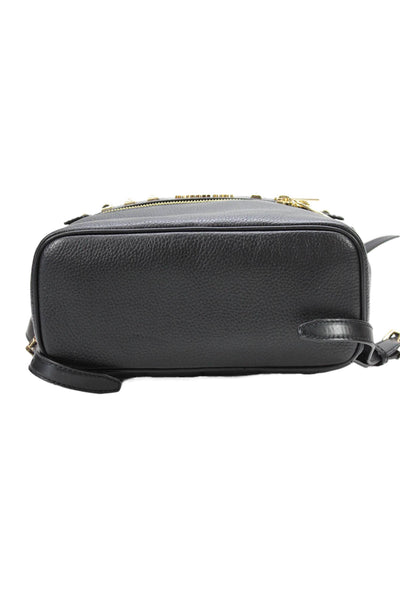 Michael Kors Kenly Medium Studded Pebbled Leather Zippered Backpack Black