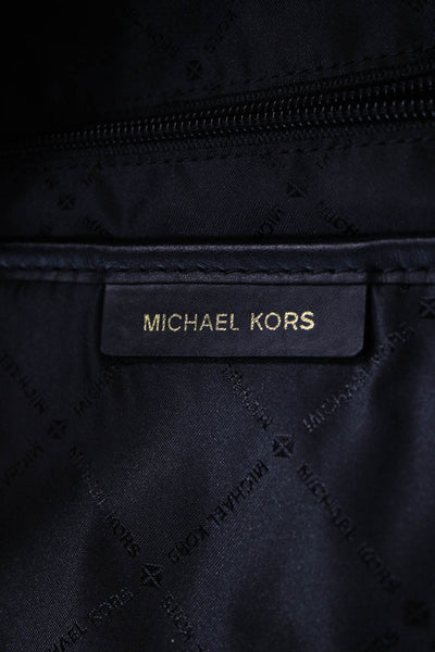 Michael Kors Kenly Medium Studded Pebbled Leather Zippered Backpack Black