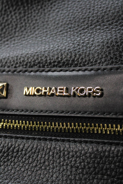 Michael Kors Kenly Medium Studded Pebbled Leather Zippered Backpack Black