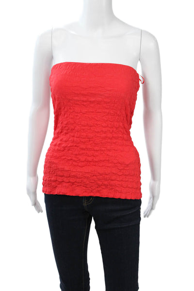 Zara Women Red 90s Solid Sleeveless Tank Polyester Elastane Size M