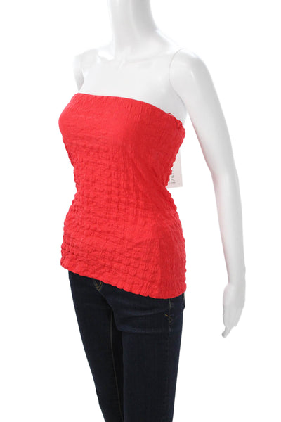Zara Women Red 90s Solid Sleeveless Tank Polyester Elastane Size M