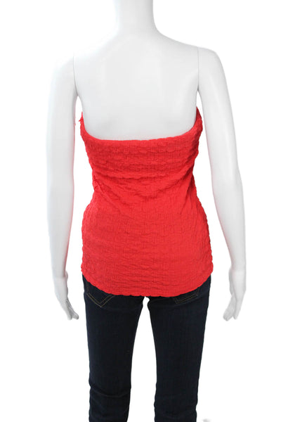 Zara Women Red 90s Solid Sleeveless Tank Polyester Elastane Size M