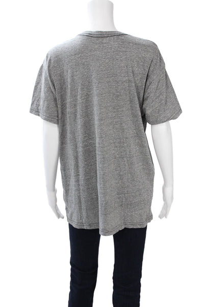 Retro Brand Women Gray Graphic Crew Neck Short Sleeve T-Shirt Size XL