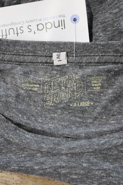 Retro Brand Women Gray Graphic Crew Neck Short Sleeve T-Shirt Size XL