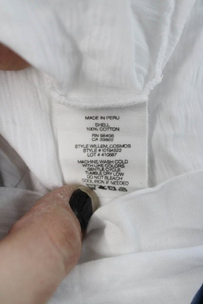 Theory Women Basic Cotton Collared Short Sleeve Polo White Size L