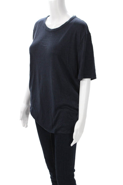 Theory Womens Dark Blue Basic Short Sleeve Crew Neck Tee Size XL