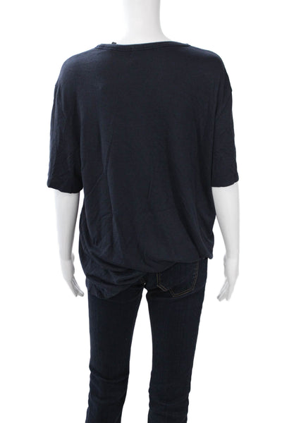 Theory Womens Dark Blue Basic Short Sleeve Crew Neck Tee Size XL
